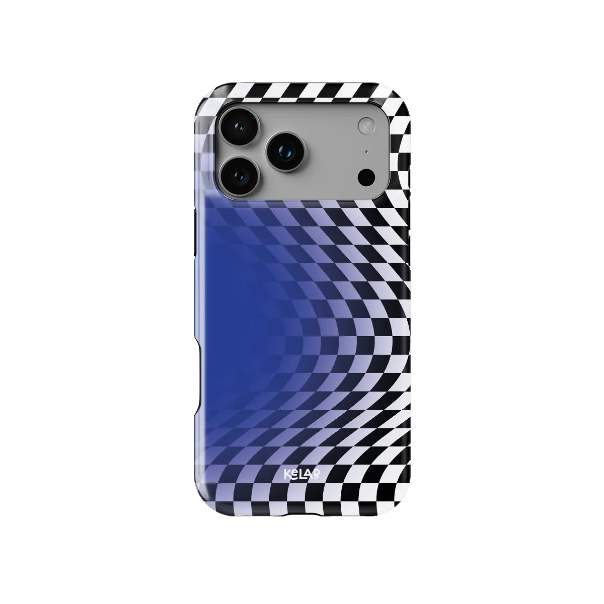 Blue Illusion | Blue Checkered Optical Illusion iPhone Case