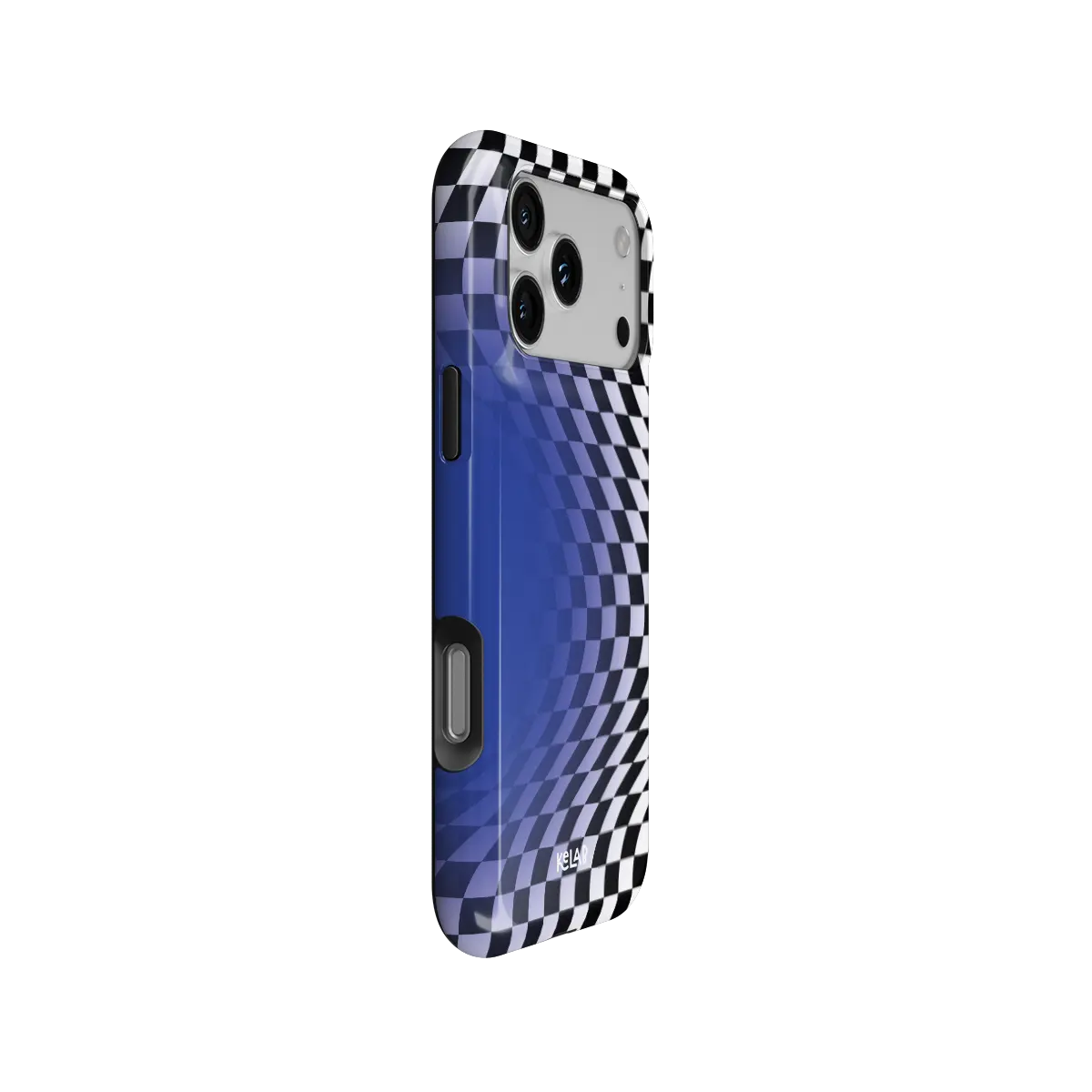 Blue Illusion | Blue Checkered Optical Illusion iPhone Case