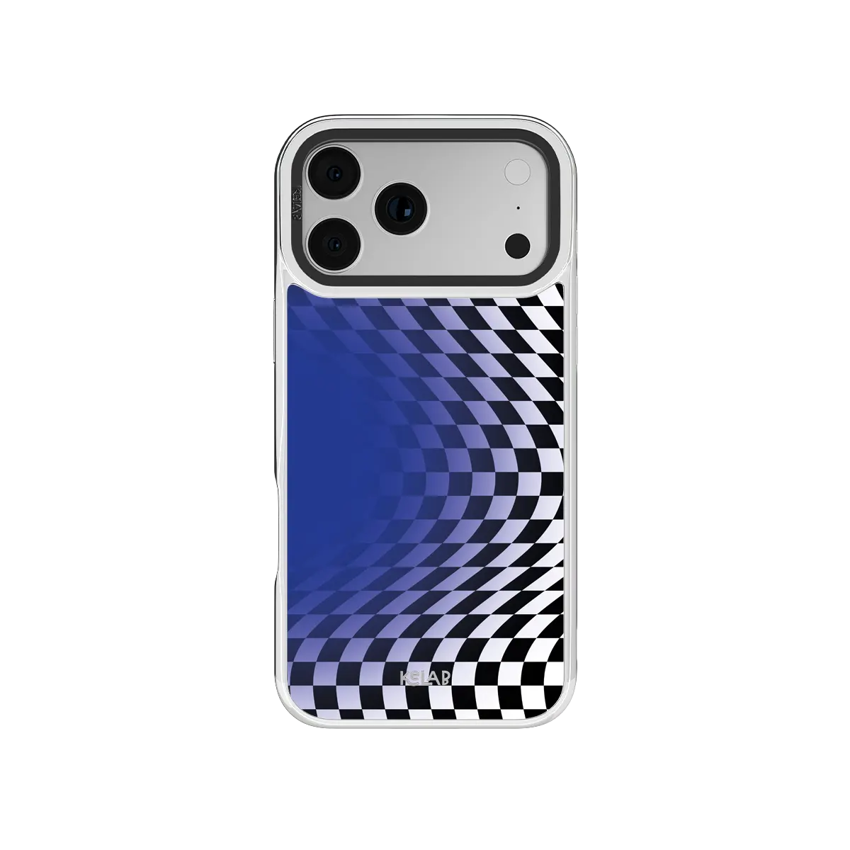 Blue Illusion | Blue Checkered Optical Illusion iPhone Case