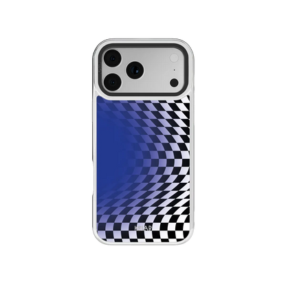 Blue Illusion | Blue Checkered Optical Illusion iPhone Case