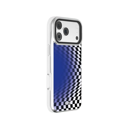 Blue Illusion | Blue Checkered Optical Illusion iPhone Case