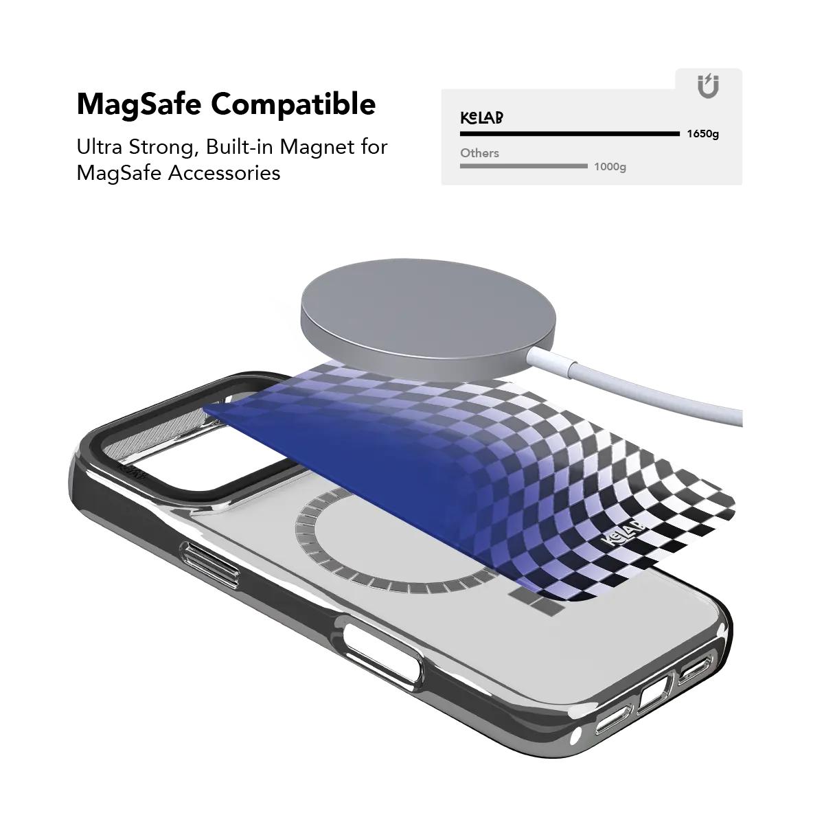 Blue Illusion | Blue Checkered Optical Illusion iPhone Case
