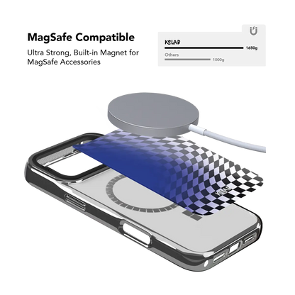 Blue Illusion | Blue Checkered Optical Illusion iPhone Case