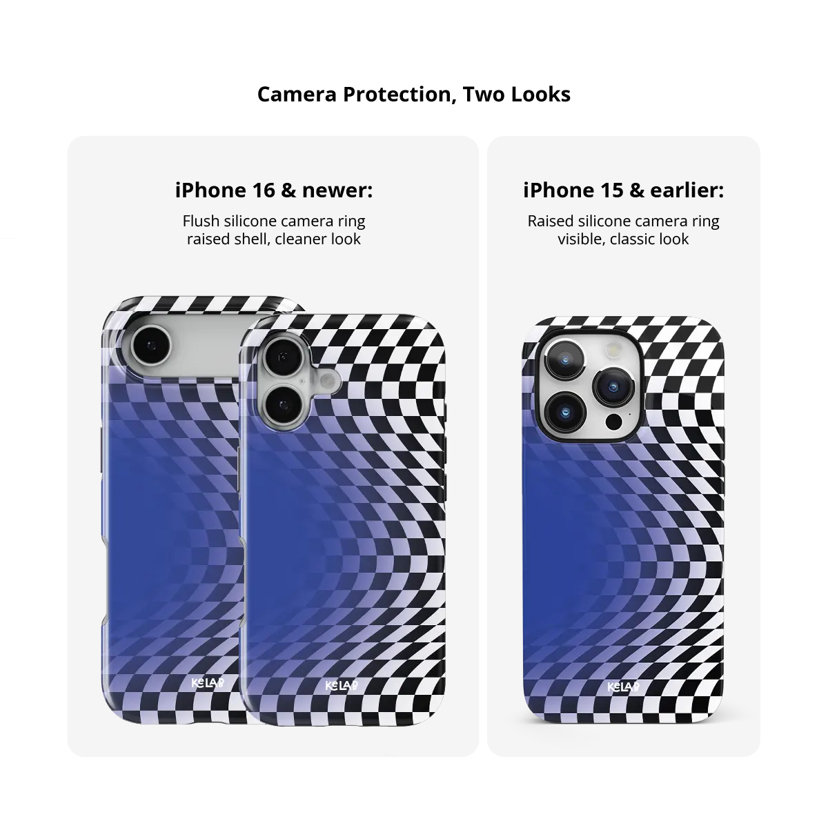 Blue Illusion | Blue Checkered Optical Illusion iPhone Case