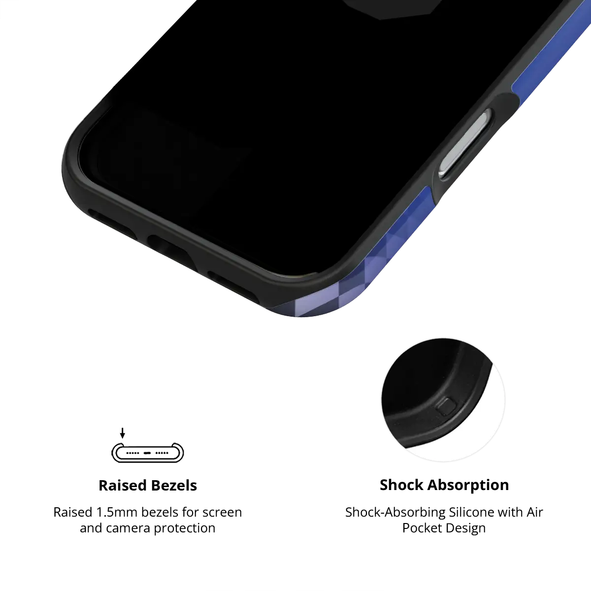 Blue Illusion | Blue Checkered Optical Illusion iPhone Case