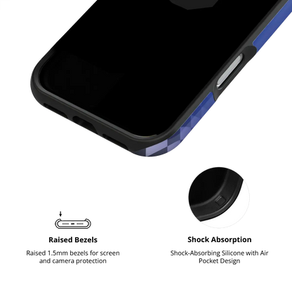 Blue Illusion | Blue Checkered Optical Illusion iPhone Case