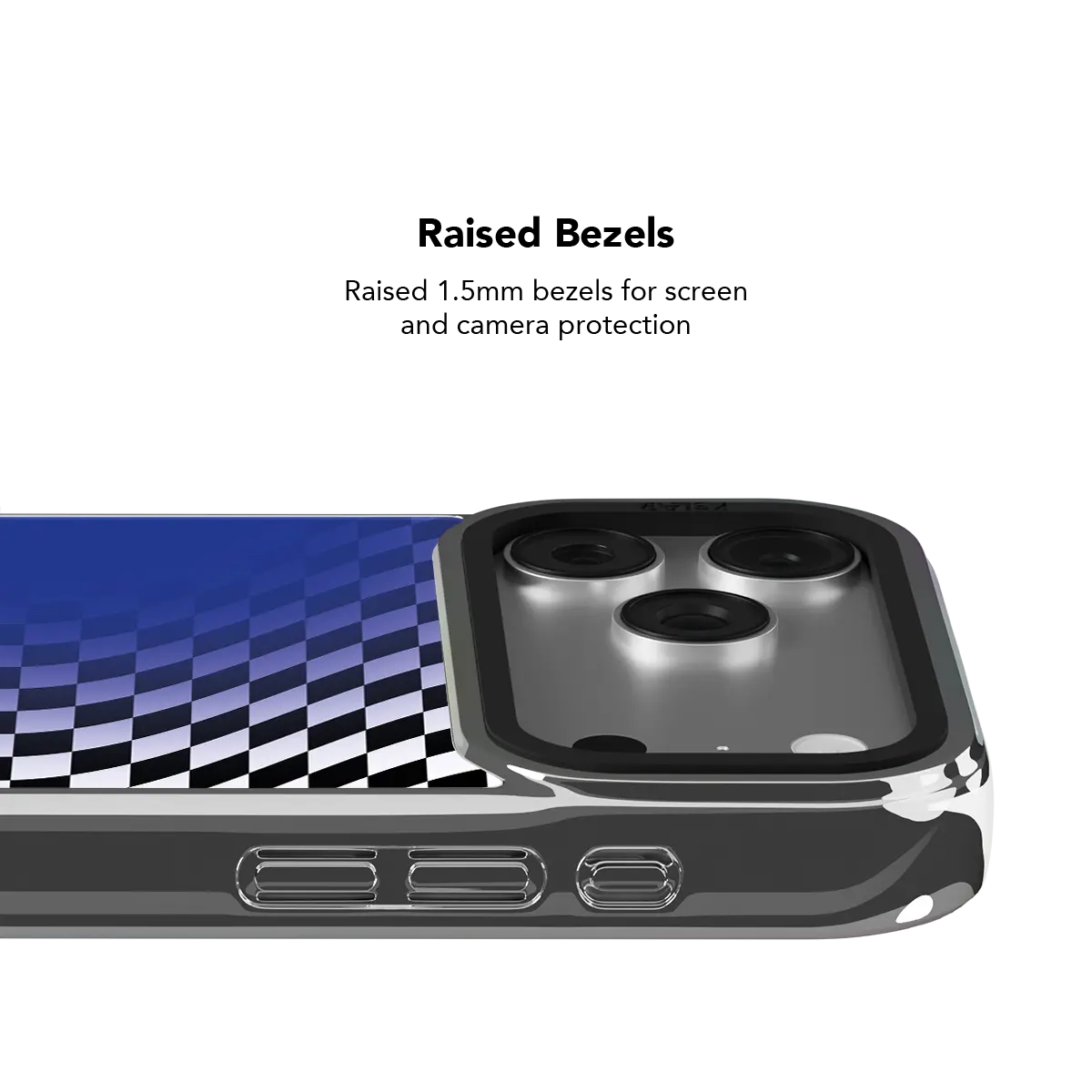 Blue Illusion | Blue Checkered Optical Illusion iPhone Case
