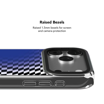 Blue Illusion | Blue Checkered Optical Illusion iPhone Case