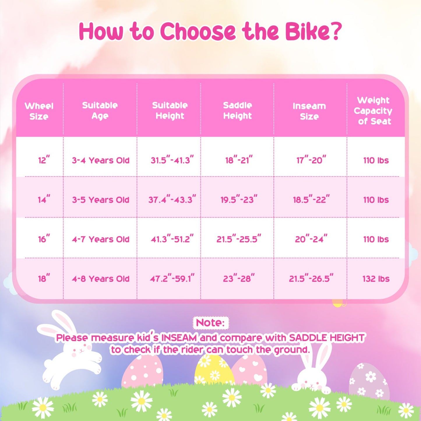 Girls Bike 12-18 Inch with Training Wheels and Front Bag
