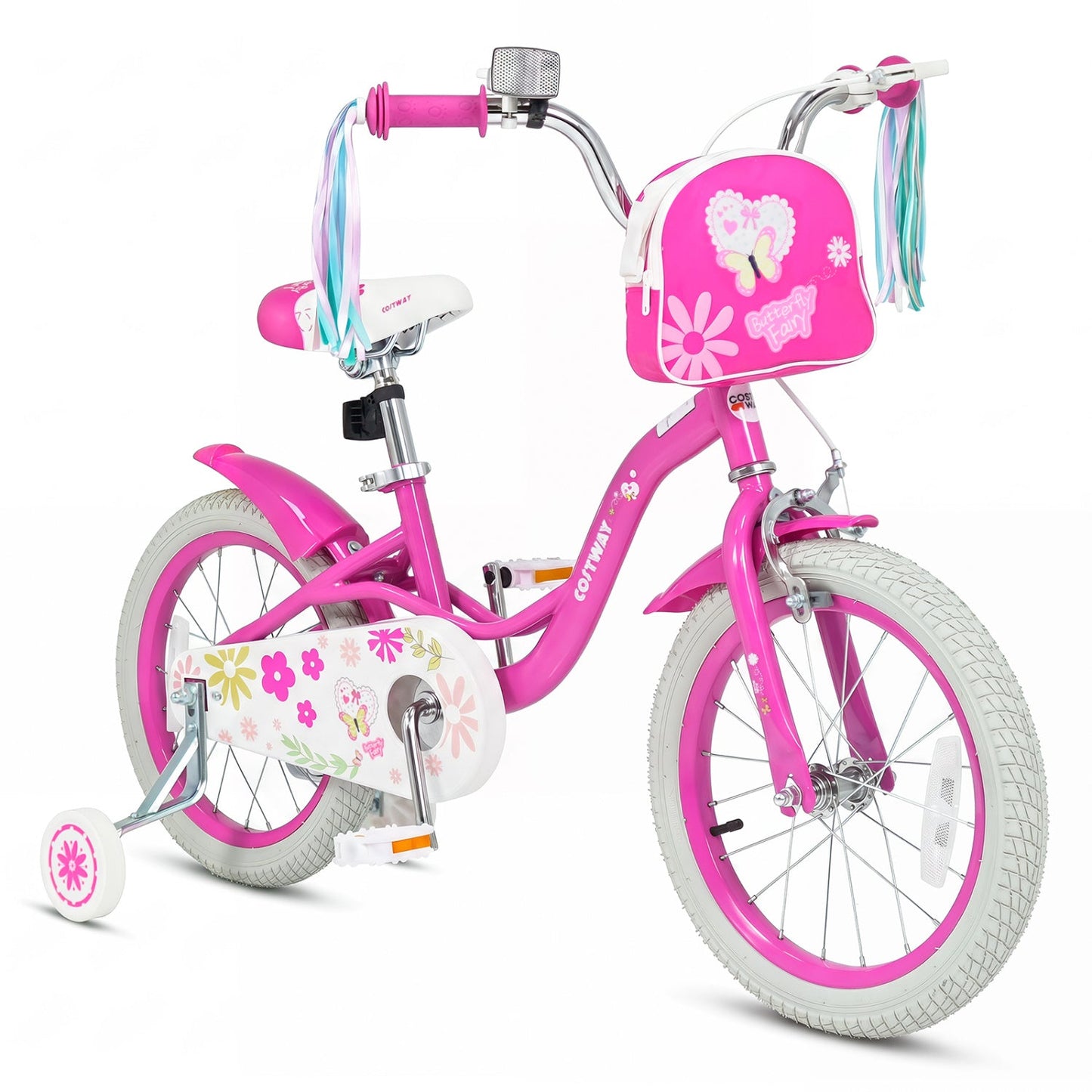 Girls Bike 12-18 Inch with Training Wheels and Front Bag