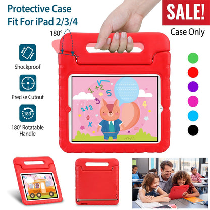Protective Case Fit For iPad 2 3 4 Shockproof Hard Kid Tablet PC Protection Cover W/ Foldable Handle