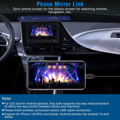 7In Universal Wireless Car MP5 Player 1080P Video Player Stereo Audio FM Radio Aux/USB Input with Rear View Camera Remote Control