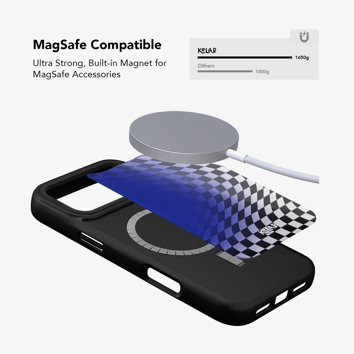 Blue Illusion | Blue Checkered Optical Illusion iPhone Case