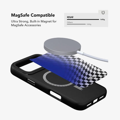 Blue Illusion | Blue Checkered Optical Illusion iPhone Case