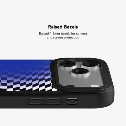 Blue Illusion | Blue Checkered Optical Illusion iPhone Case