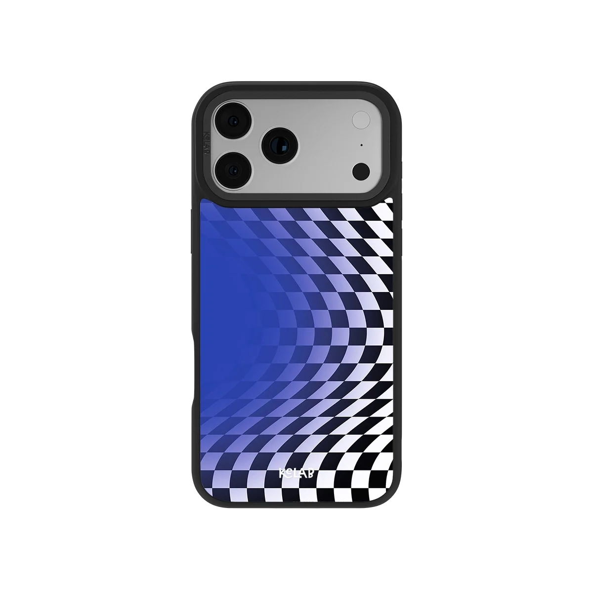 Blue Illusion | Blue Checkered Optical Illusion iPhone Case