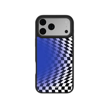 Blue Illusion | Blue Checkered Optical Illusion iPhone Case
