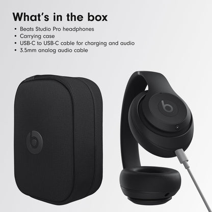 Beats Studio Pro Premium Wireless Over-Ear Headphones- Up to 40-Hour Battery Life, Active Noise Cancelling, Great for Travel & Commuting, USB-C Lossless Audio, Apple & Android Compatible -Black (Refurbished)