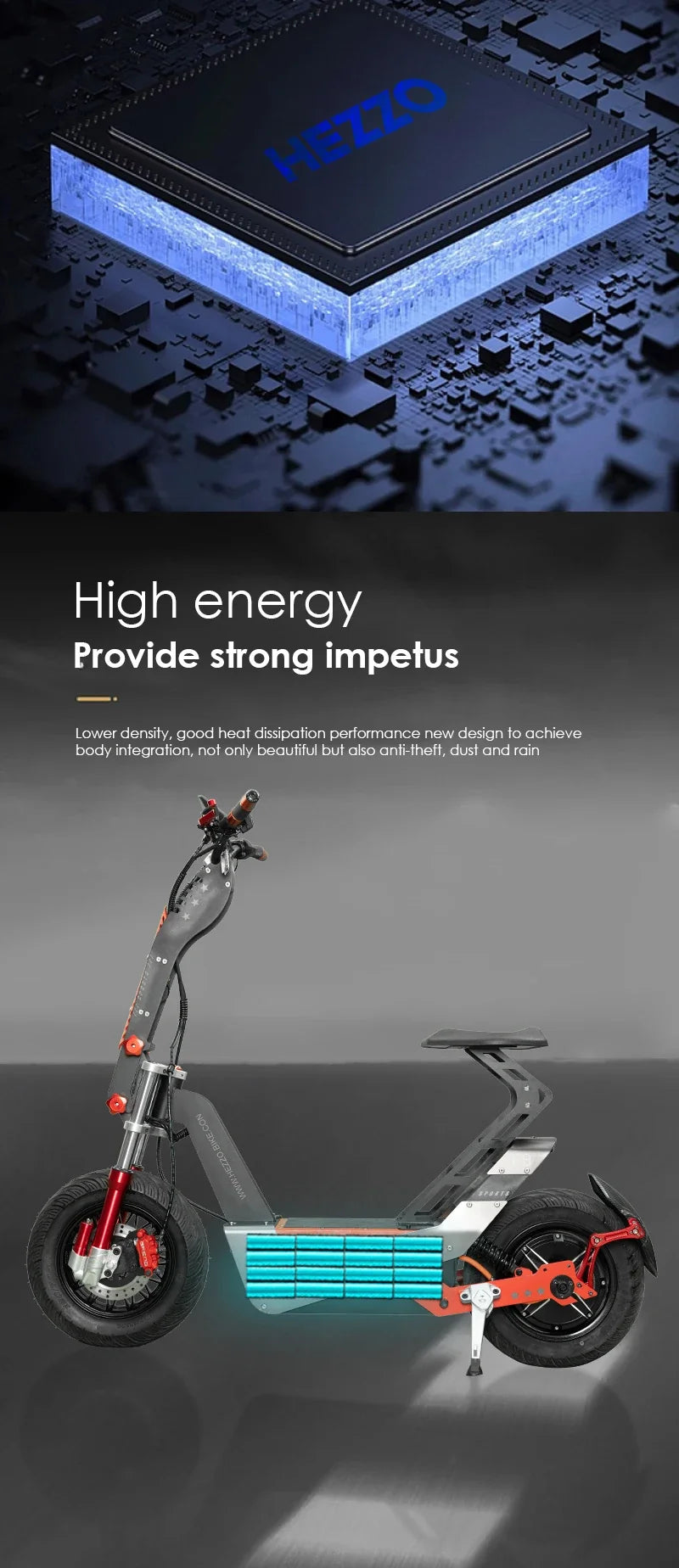 HEZZO-F8 Electric Scooter - 8000W Power, Max Speed 100 Km/h