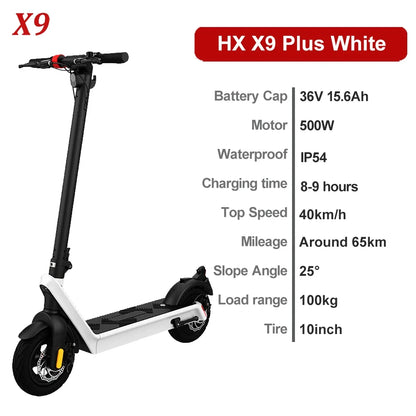 HX X9 PLUS Electric Scooter - Foldable, 60-80km Range, Unisex