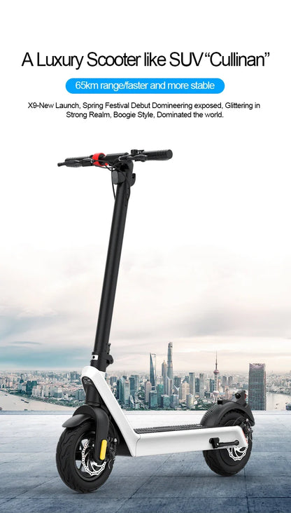 HX X9 PLUS Electric Scooter - Foldable, 60-80km Range, Unisex