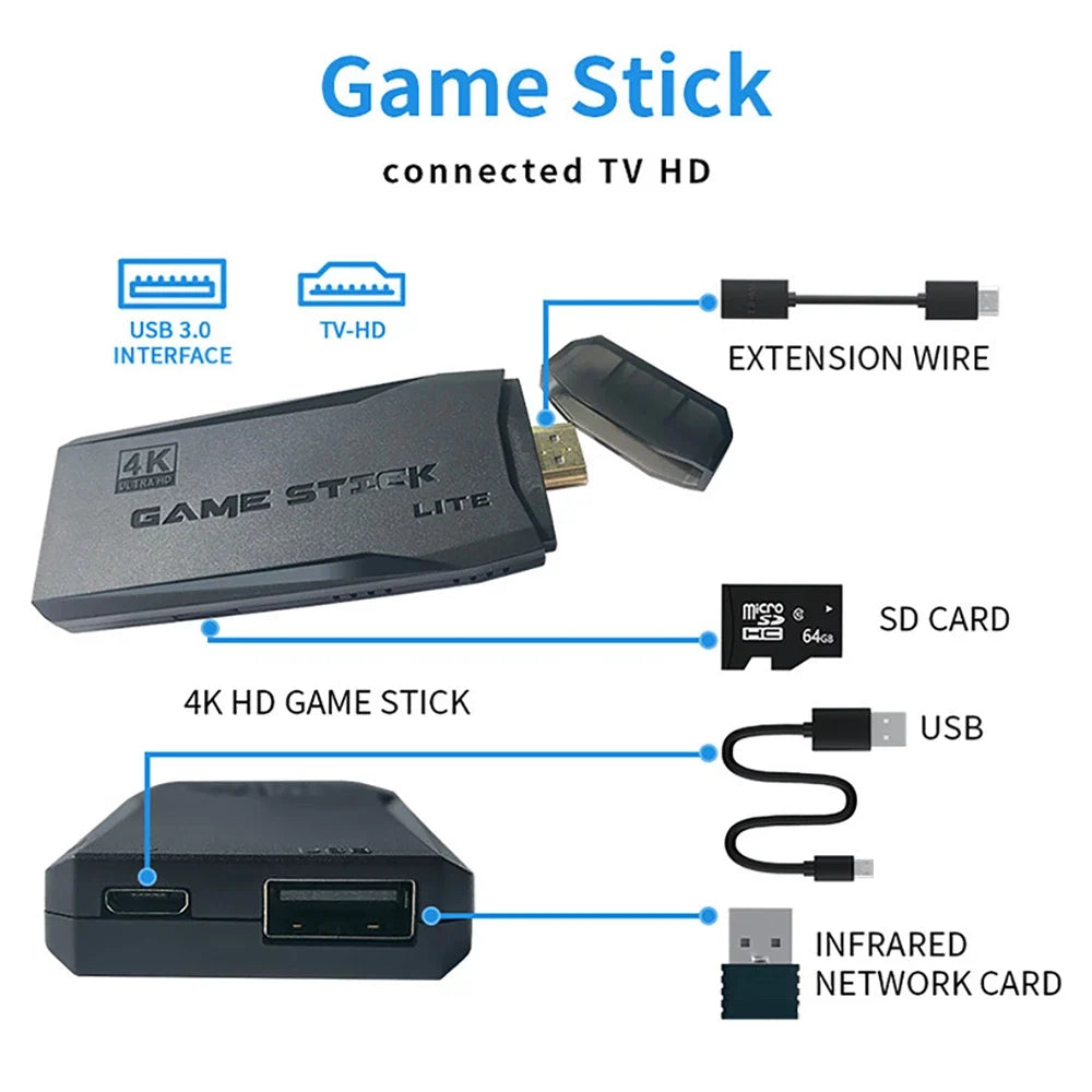20000 Games Video Game Console – 4K Retro Portable TV Game Stick