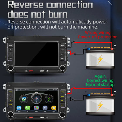 7 Inch Car Stereo MP5 Player Touchcreen BT AM/FM Radio Receiver with Android Auto Carplay Support Hands-Free Calling USB Charge