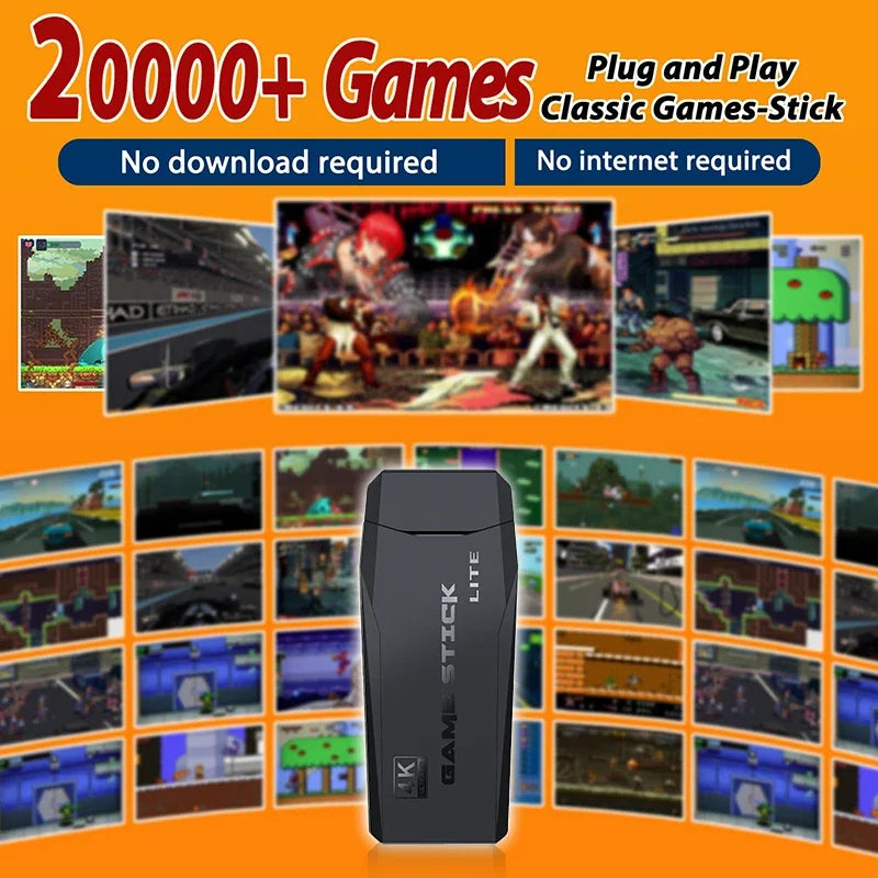 20000 Games Video Game Console – 4K Retro Portable TV Game Stick