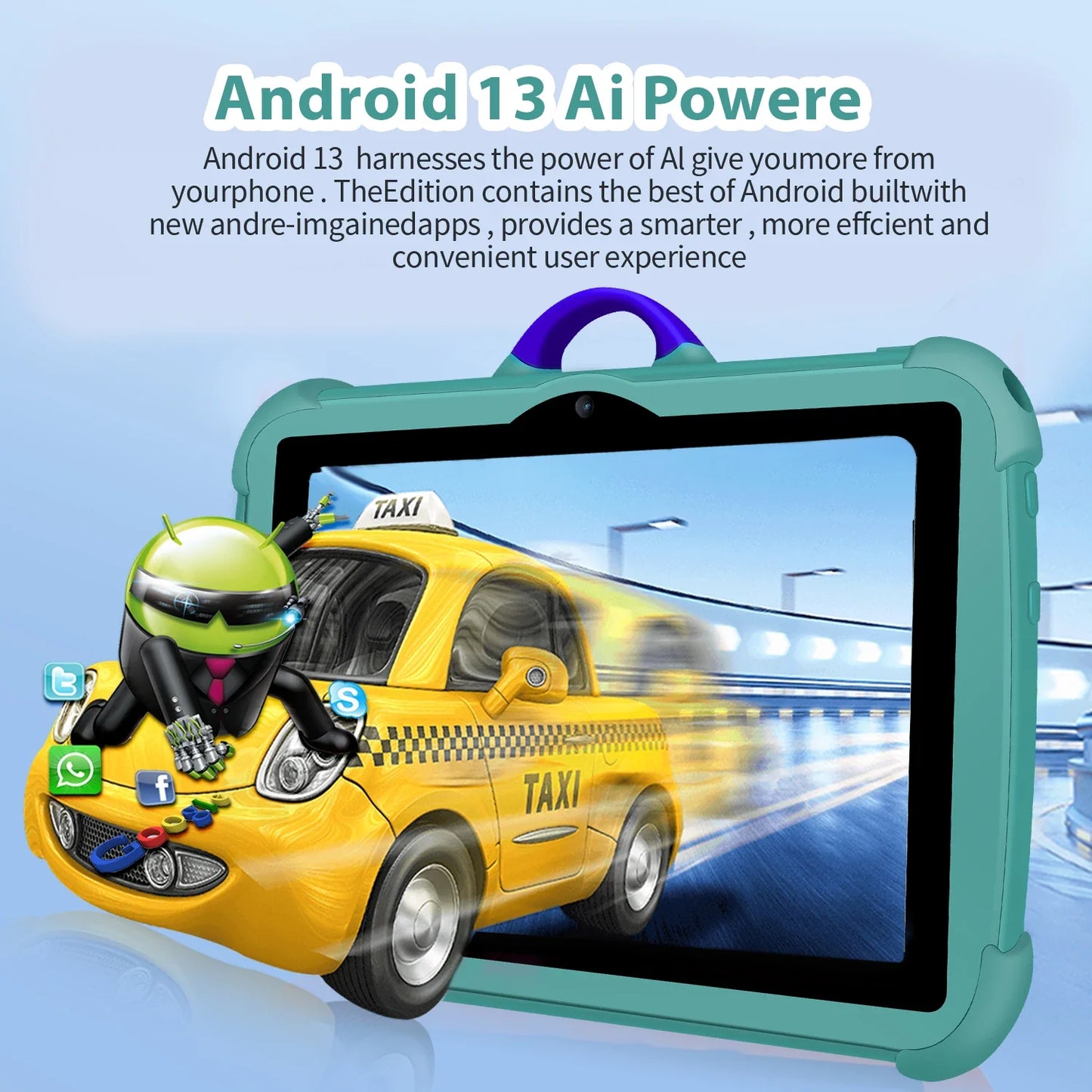 7 Inch Kids Tablet PC with Android 13 Quad Core 4GB RAM 64GB ROM