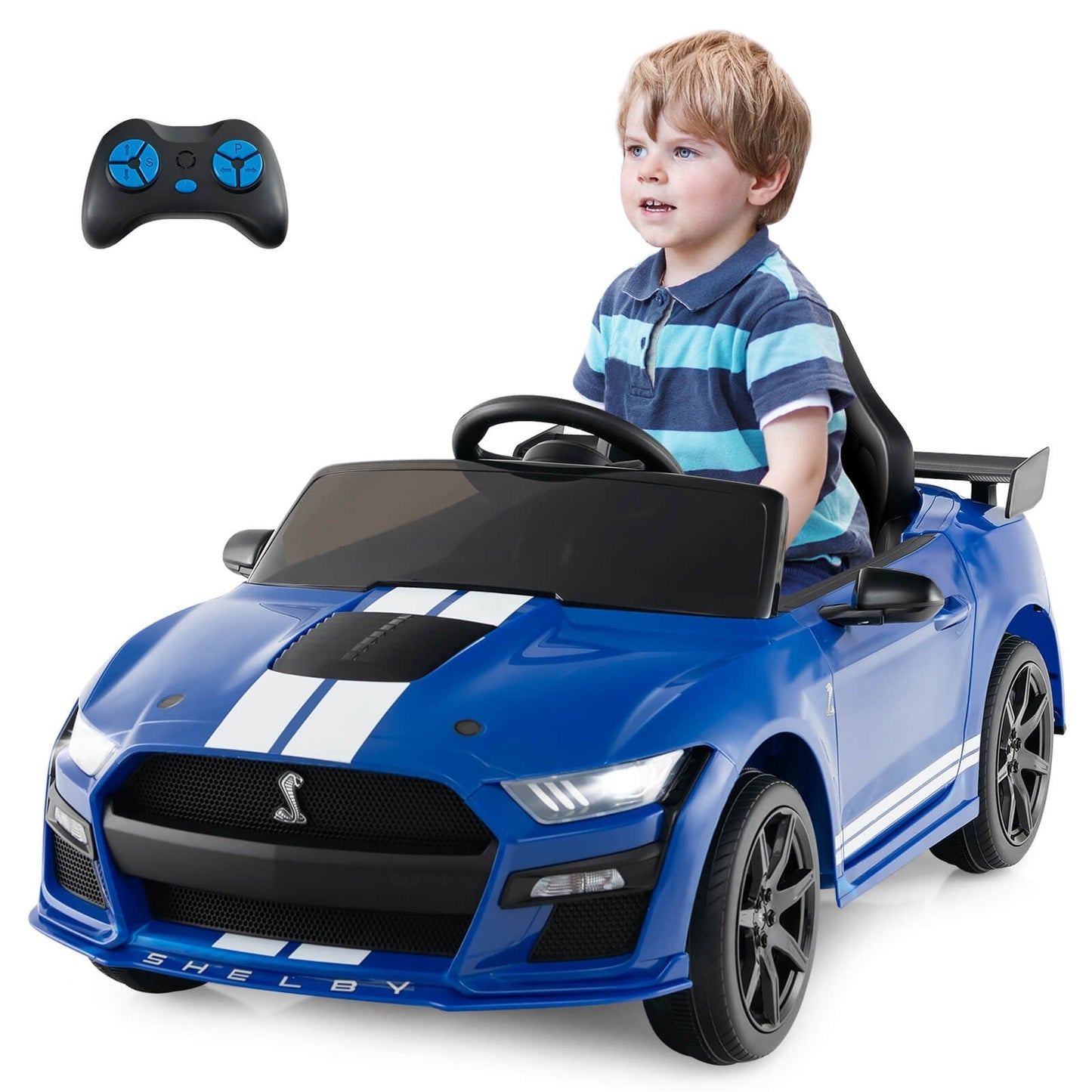 12V Powered Ride-On Ford Mustang Shelby Toy Car for Kids