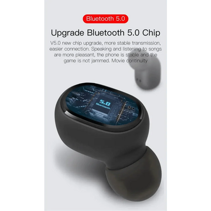 Bluetooth Earphone Wireless Ear Buds 5.0 LED Display Button Control Quality Sound Earphones in-Ear Headphones For Workouts And Running