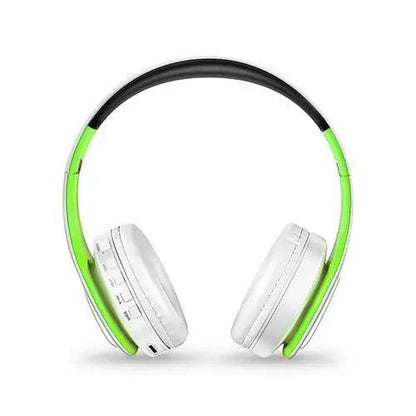 Folding Bluetooth White Blue Wireless Stereo Headphones Headset Mic Support Comfortable Earmuffs Modern Simple Design