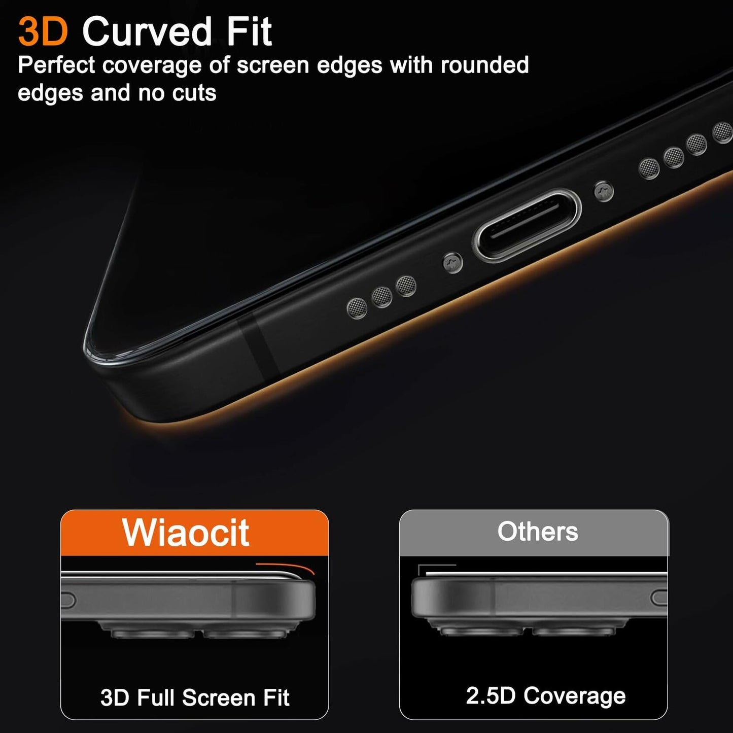Wiaocit 3 Pack Tempered Glass Screen Protector for iPhone SE 4 - Clear