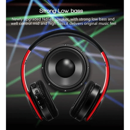 Retro Stereo Earphones Bluetooth Headphone Music Headset FM And Support SD Card With Mic And Volume Control, Wireless And Wired Headset