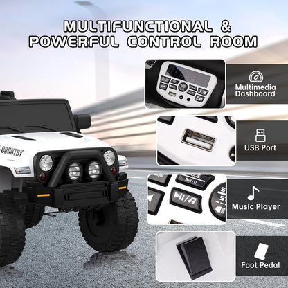 12V Battery-Powered Electric Ride-On Jeep Car for Kids with Remote Control Toy