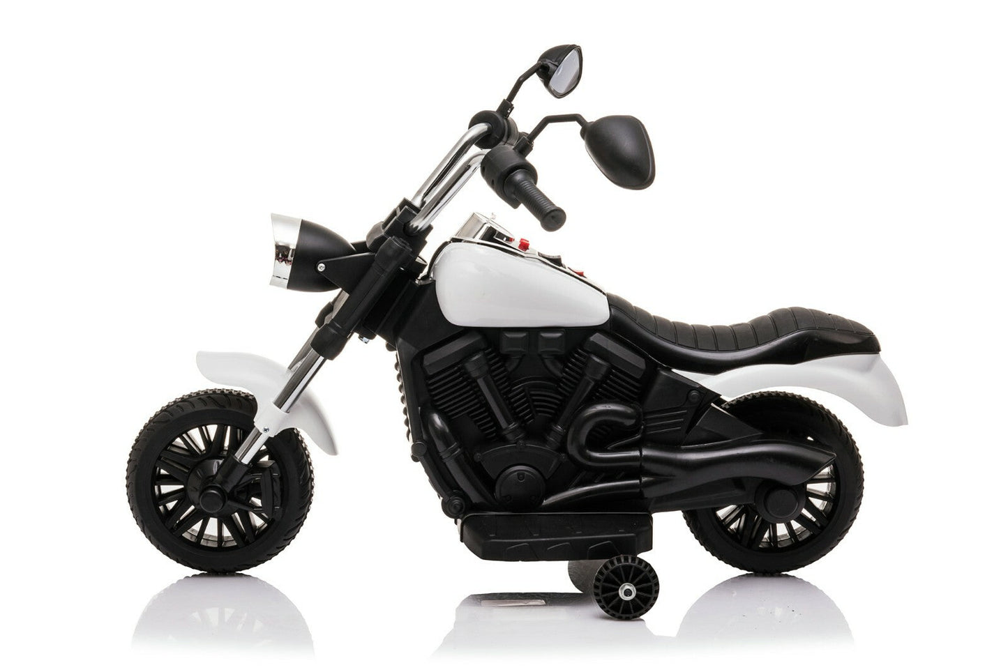 Kids Ride-On Harley Chopper Style Bike with Safety Training Wheels and 6V Battery