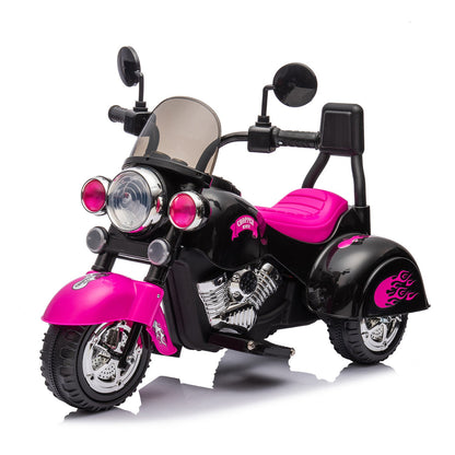 Electric 6V 3-Wheel Ride-On Motorcycle with LED Lights for Toddlers and Kids