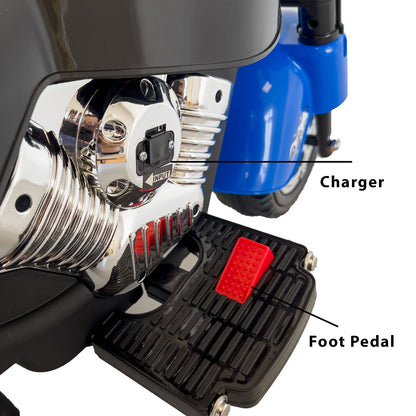 Electric 6V 3-Wheel Ride-On Motorcycle with LED Lights for Toddlers and Kids