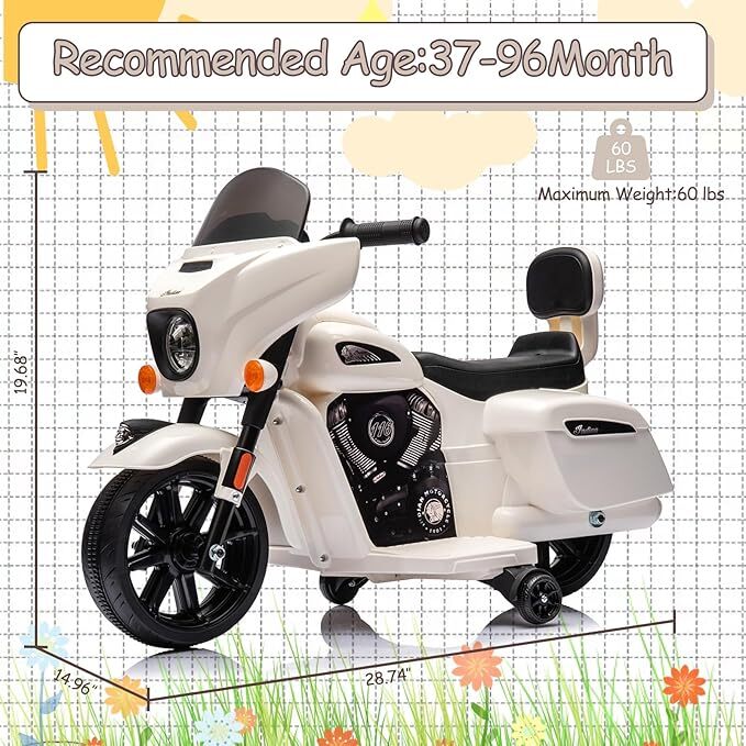 6V Electric Kids Dirt Bike with Music and Headlight Ride-On Motorcycle