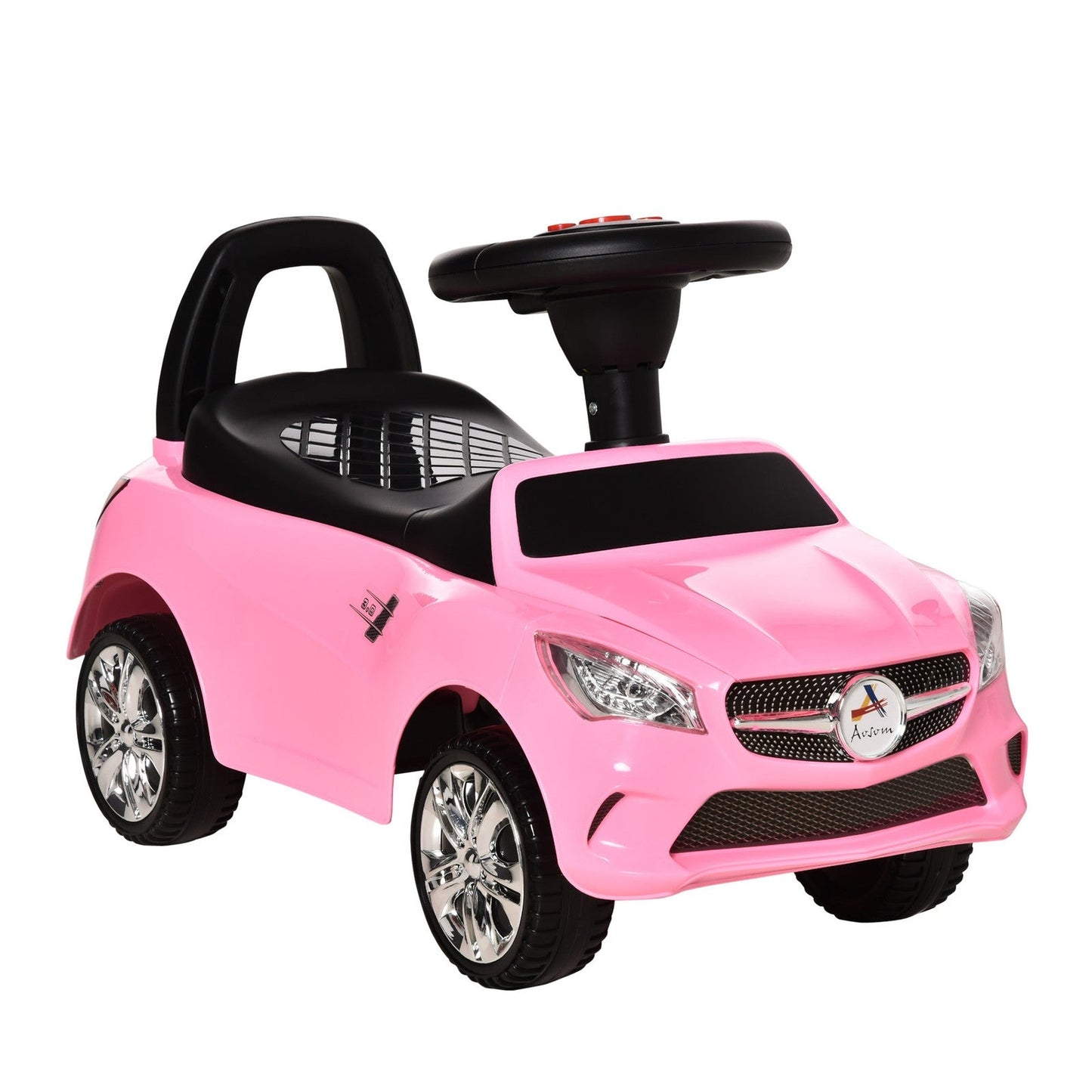 Red Baby Ride-On Sliding Car with Horn, Music, Lights, and Storage – No Power Needed