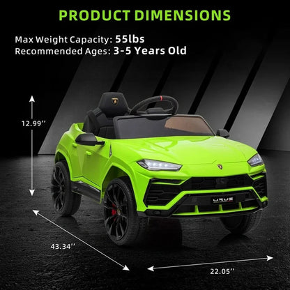 12V Kids' Electric Ride-On Vehicle with Parent Remote Control, Horn, and Radio
