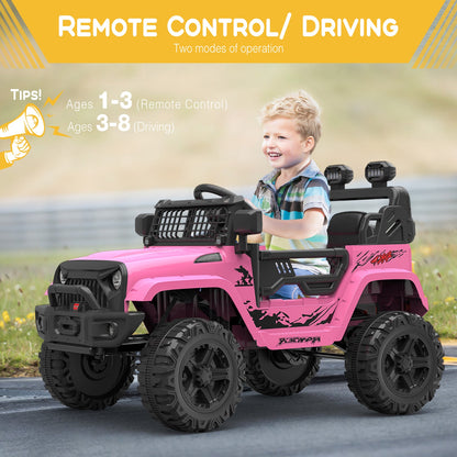 12V Battery-Powered Electric Ride-On Truck with Remote Control and LED Lights