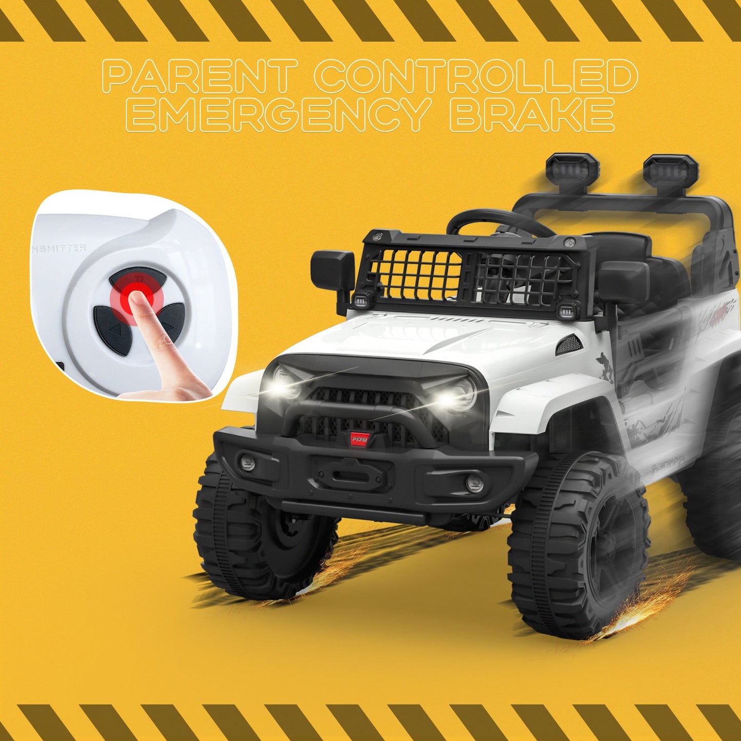 12V Battery-Powered Electric Ride-On Truck with Remote Control and LED Lights