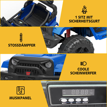 12V Battery-Powered Electric Ride-On Truck with Remote Control and LED Lights
