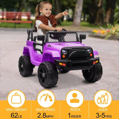 12V Battery-Powered Ride-On Truck for Kids with Parent Remote Control and Safety Seat Belts