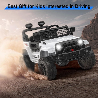 Electric Ride-On Truck with Bluetooth, 2 Speeds, and Remote Control