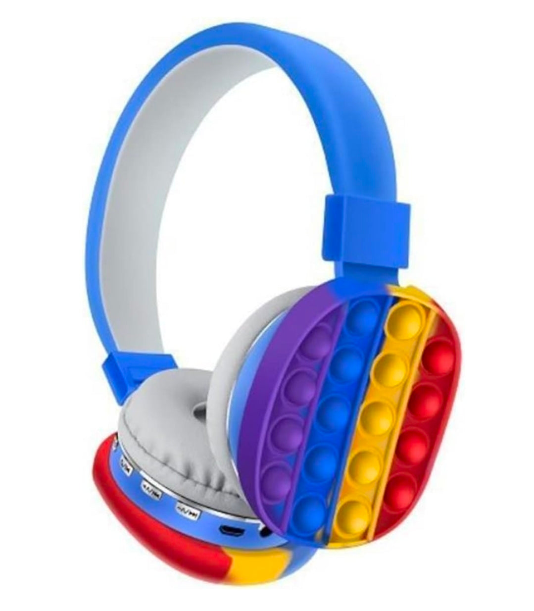 Wireless Bluetooth Headphones Silicone Fidget Bubble Pop Built-in Mic On-Ear Stereo Headset for Smartphone Tablet Computer