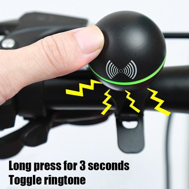 Round Modern Bicycle Bell Electric Bike Horn Loud 130db Sound Signal 3 Ringtones Little Black Ball Water Proof Accessories 3 Sound Modes Loud Horn Waterproof Bicycle Bell For Handlebar Bicycle Horn