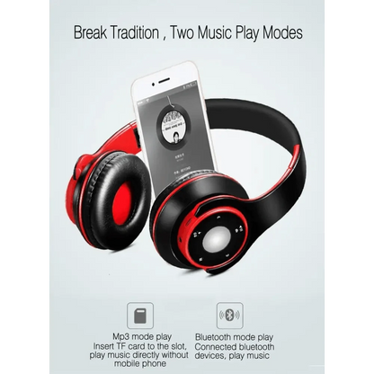 Wireless Headset Bluetooth Earphones and Headphone Foldable Adjustment Bluetooth Wired Headphones TF Card MP3 FM Radios For Online Class Business Trip Travel Video Conference